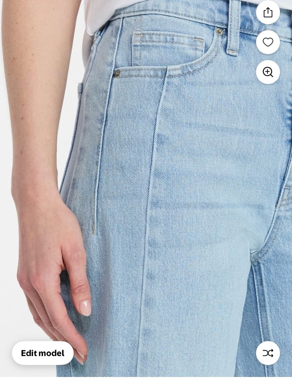 Time and Tru Light Blue High-Rise Barrel Jeans - Picture 4 of 7